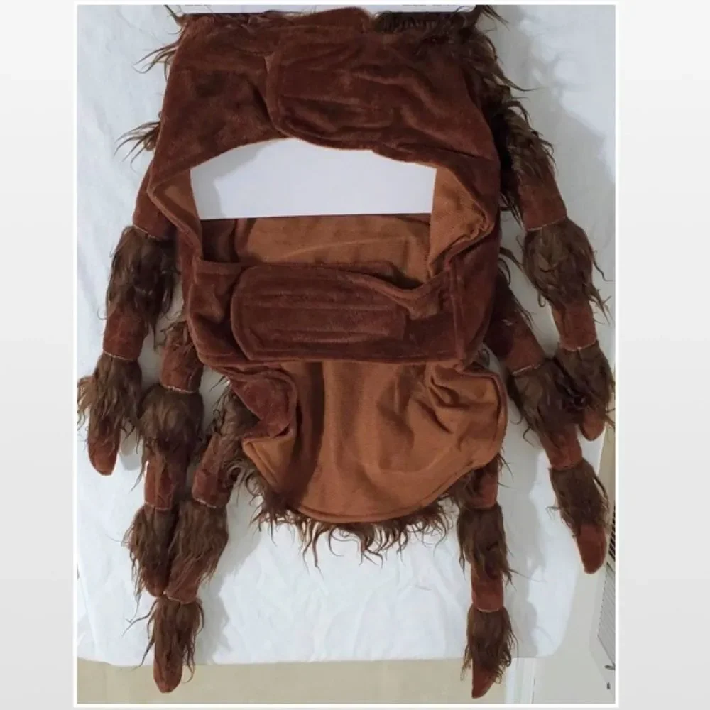 New Pet Dog Costume Halloween Brown Spider Fuzzy Scary Canine Outfit NWT